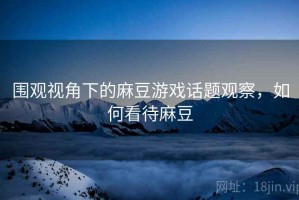 围观视角下的麻豆游戏话题观察，如何看待麻豆