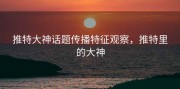 推特大神话题传播特征观察，推特里的大神