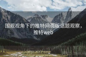 围观视角下的推特网页版话题观察，推特web