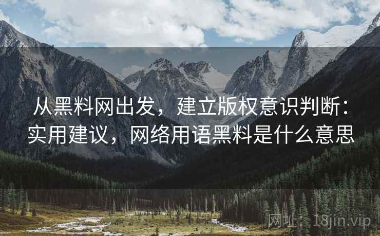 从黑料网出发，建立版权意识判断：实用建议，网络用语黑料是什么意思