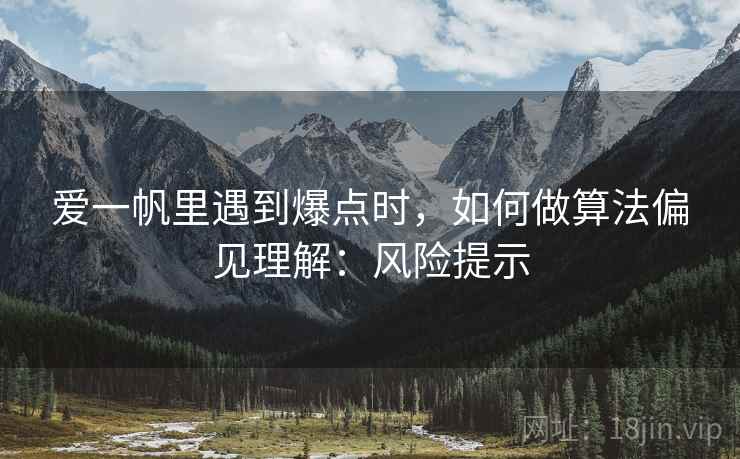 爱一帆里遇到爆点时，如何做算法偏见理解：风险提示